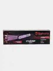 Розовый выпрямитель для волос Sakura SA-4523PB, 3 в 1, 38 Вт