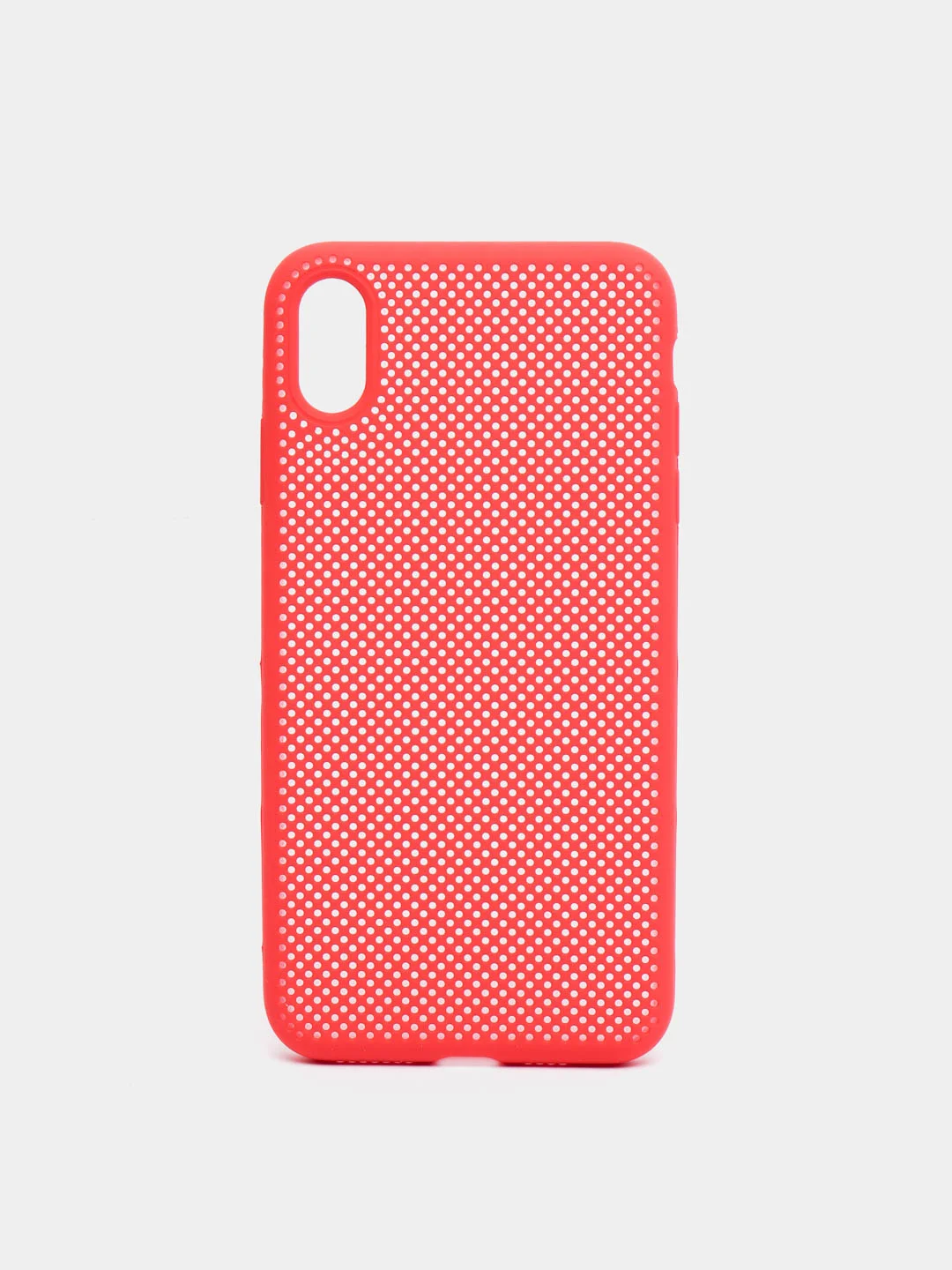 Красный чехол iPhone Xs Max пластиковый+силиконовый в сетку