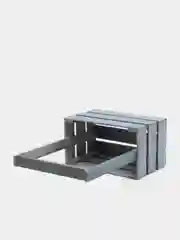 Синий ящик из реек с ручками 220х120х140мм. Корзинка.Кашпо.Бокс