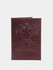 Бордовый обложка на паспорт из натуральной кожи