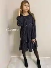 Платье черное в горошек