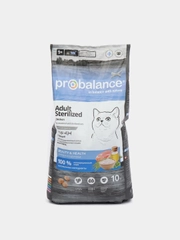 Корм сухой ProBalance "Sterilized", для стерилизованных кошек, с курицей и рисом, 10 кг