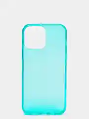 Бирюзовый чехол для iPhone 13 / 13 Pro / 13 Pro Max силиконовый, неоновый, плотный, прозрачный