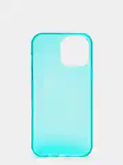 Бирюзовый чехол для iPhone 13 / 13 Pro / 13 Pro Max силиконовый, неоновый, плотный, прозрачный