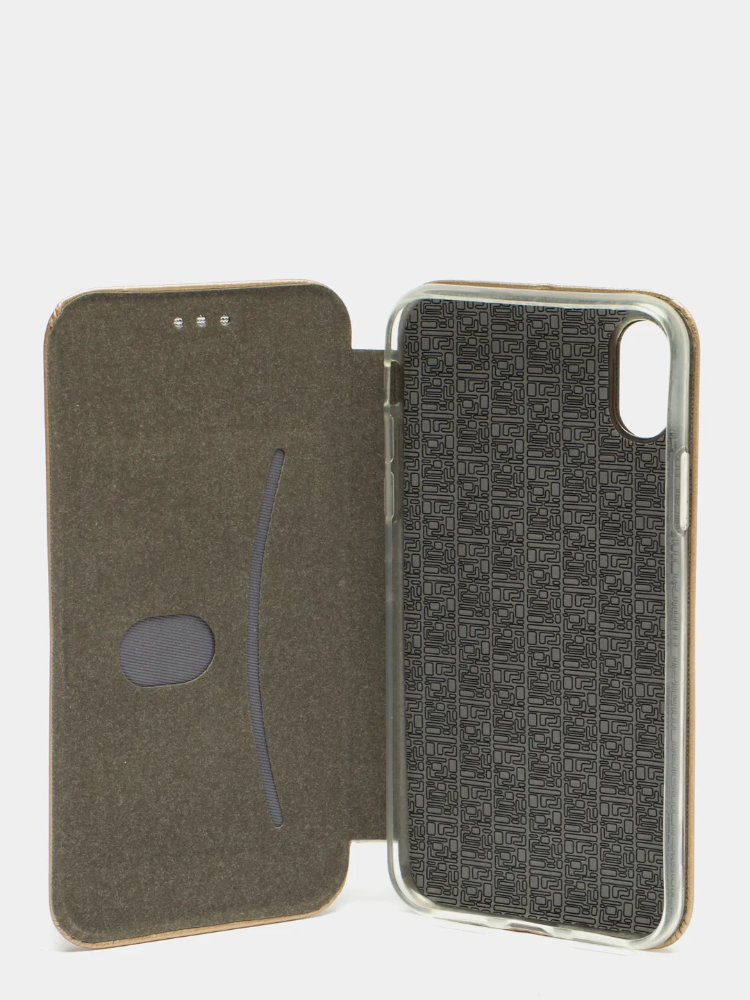 Золотой чехол книжка iPhone X, iPhone Xs