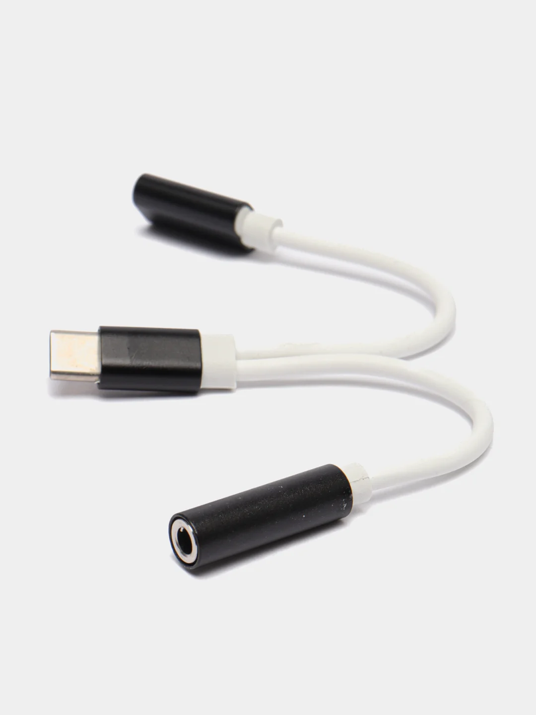 Белый переходник Type-C в AUX мама и USB папа для зарядки