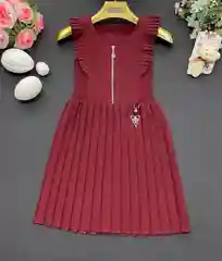 Алый школьный сарафан для девочки, юбка плиссе, 4 цвета
