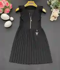 Черный школьный сарафан для девочки, юбка плиссе, 4 цвета