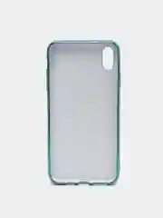 Бирюзовый чехол силиконовый для iPhone Xs Max, цветной, с глянцевой рамкой и логотипом