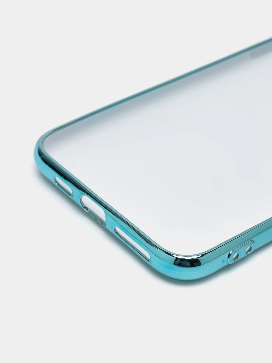 Бирюзовый чехол силиконовый для iPhone Xs Max, цветной, с глянцевой рамкой и логотипом
