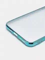 Бирюзовый чехол силиконовый для iPhone Xs Max, цветной, с глянцевой рамкой и логотипом