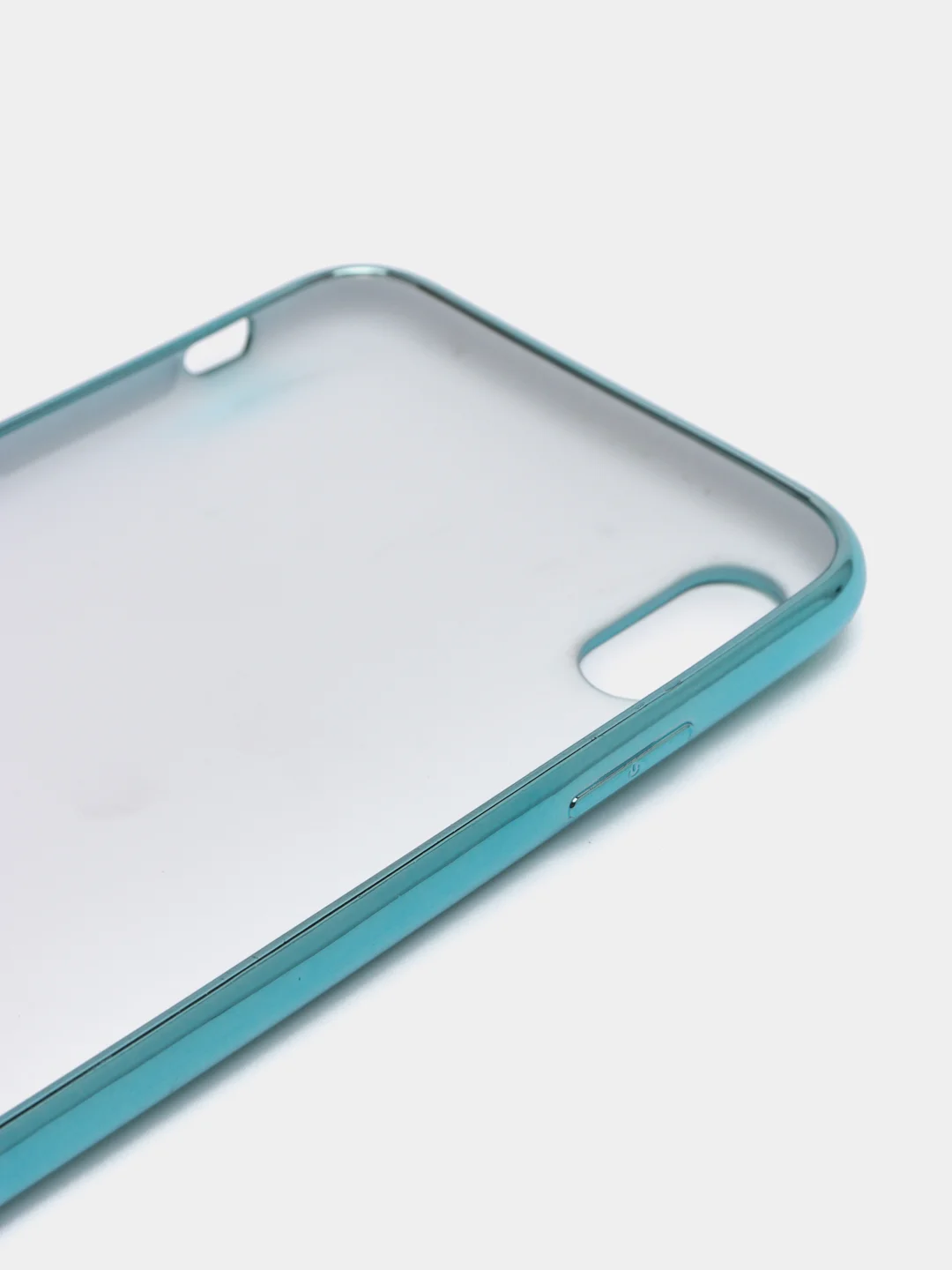Бирюзовый чехол силиконовый для iPhone Xs Max, цветной, с глянцевой рамкой и логотипом