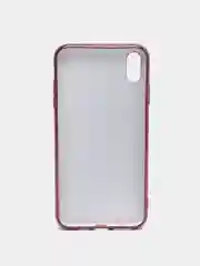 Розовый чехол силиконовый для iPhone Xs Max, цветной, с глянцевой рамкой и логотипом
