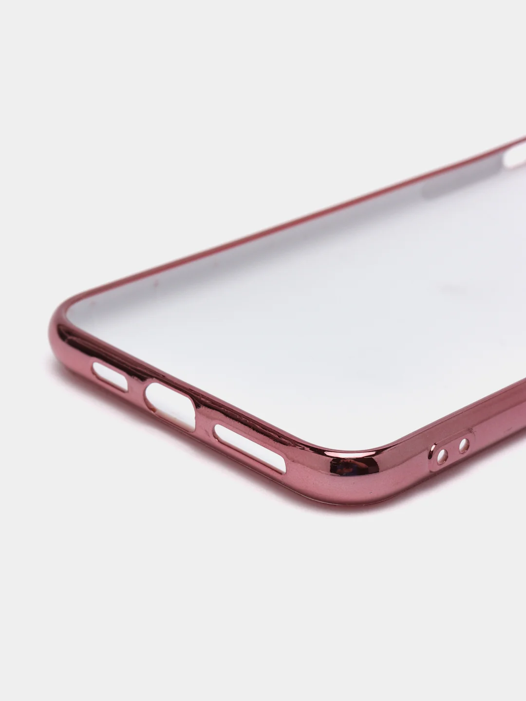 Розовый чехол силиконовый для iPhone Xs Max, цветной, с глянцевой рамкой и логотипом