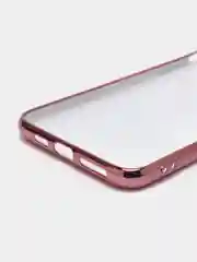 Розовый чехол силиконовый для iPhone Xs Max, цветной, с глянцевой рамкой и логотипом