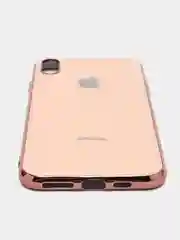 Конфетный чехол силиконовый для iPhone Xs Max, цветной, с глянцевой рамкой и логотипом