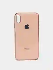 Конфетный чехол силиконовый для iPhone Xs Max, цветной, с глянцевой рамкой и логотипом