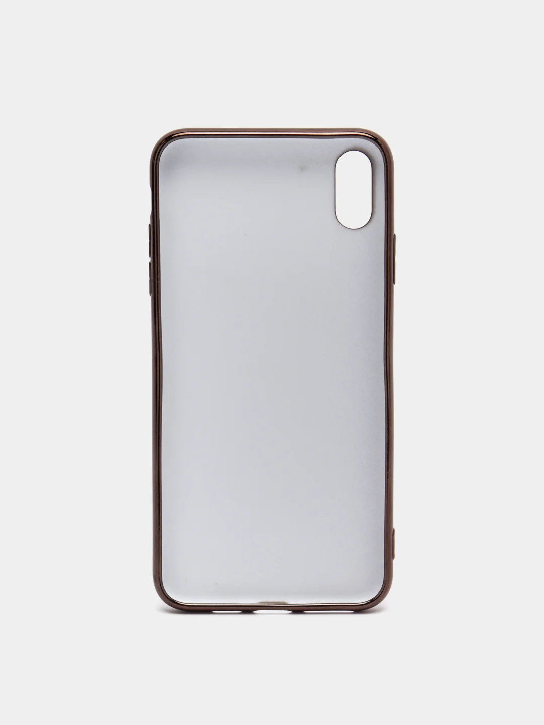 Бежевый чехол силиконовый для iPhone Xs Max, цветной, с глянцевой рамкой и логотипом