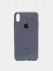 Серый меланж чехол силиконовый для iPhone Xs Max, цветной, с глянцевой рамкой и логотипом