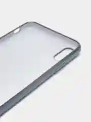 Серый меланж чехол силиконовый для iPhone Xs Max, цветной, с глянцевой рамкой и логотипом