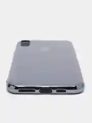Серый меланж чехол силиконовый для iPhone Xs Max, цветной, с глянцевой рамкой и логотипом