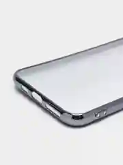 Серый меланж чехол силиконовый для iPhone Xs Max, цветной, с глянцевой рамкой и логотипом
