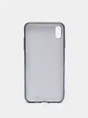 Серый меланж чехол силиконовый для iPhone Xs Max, цветной, с глянцевой рамкой и логотипом
