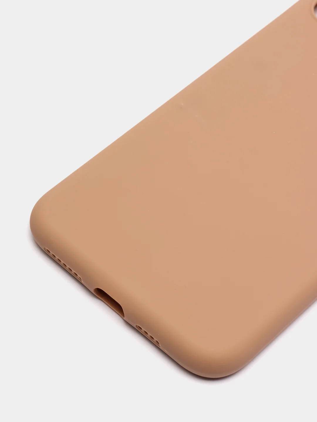 Бежевый чехол для Apple iPhone XS Max силиконовый, матовый, однотонный