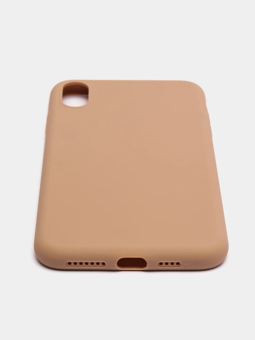 Бежевый чехол для Apple iPhone XS Max силиконовый, матовый, однотонный