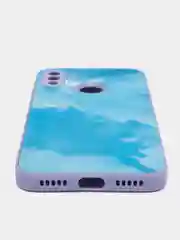 Голубой чехол Xiaomi Redmi Note 7, Redmi Note 7 Pro твердый пластиковый глянцевый под стекло