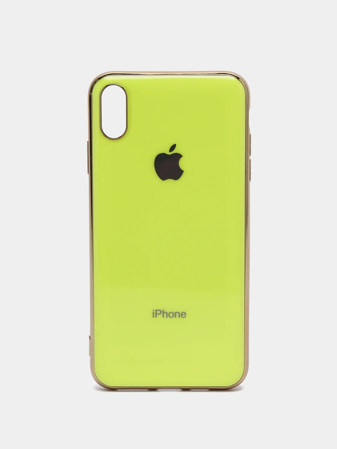 Лимонный чехол силиконовый для iPhone Xs Max, цветной, с глянцевой рамкой и логотипом