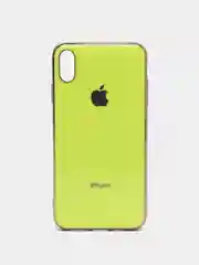 Лимонный чехол силиконовый для iPhone Xs Max, цветной, с глянцевой рамкой и логотипом
