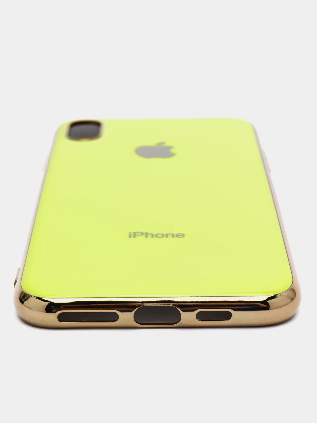Лимонный чехол силиконовый для iPhone Xs Max, цветной, с глянцевой рамкой и логотипом