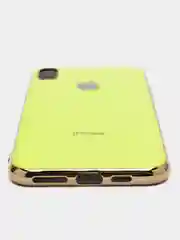 Лимонный чехол силиконовый для iPhone Xs Max, цветной, с глянцевой рамкой и логотипом