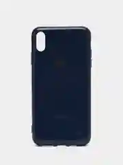 Темно-синий чехол силиконовый для iPhone Xs Max, цветной, с глянцевой рамкой и логотипом