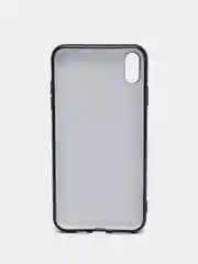 Темно-синий чехол силиконовый для iPhone Xs Max, цветной, с глянцевой рамкой и логотипом