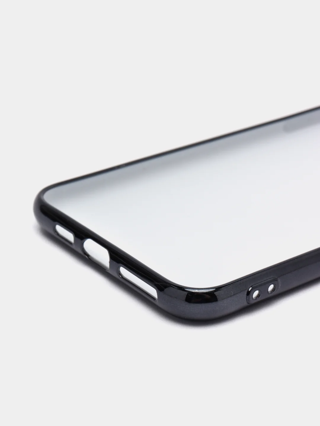 Темно-синий чехол силиконовый для iPhone Xs Max, цветной, с глянцевой рамкой и логотипом