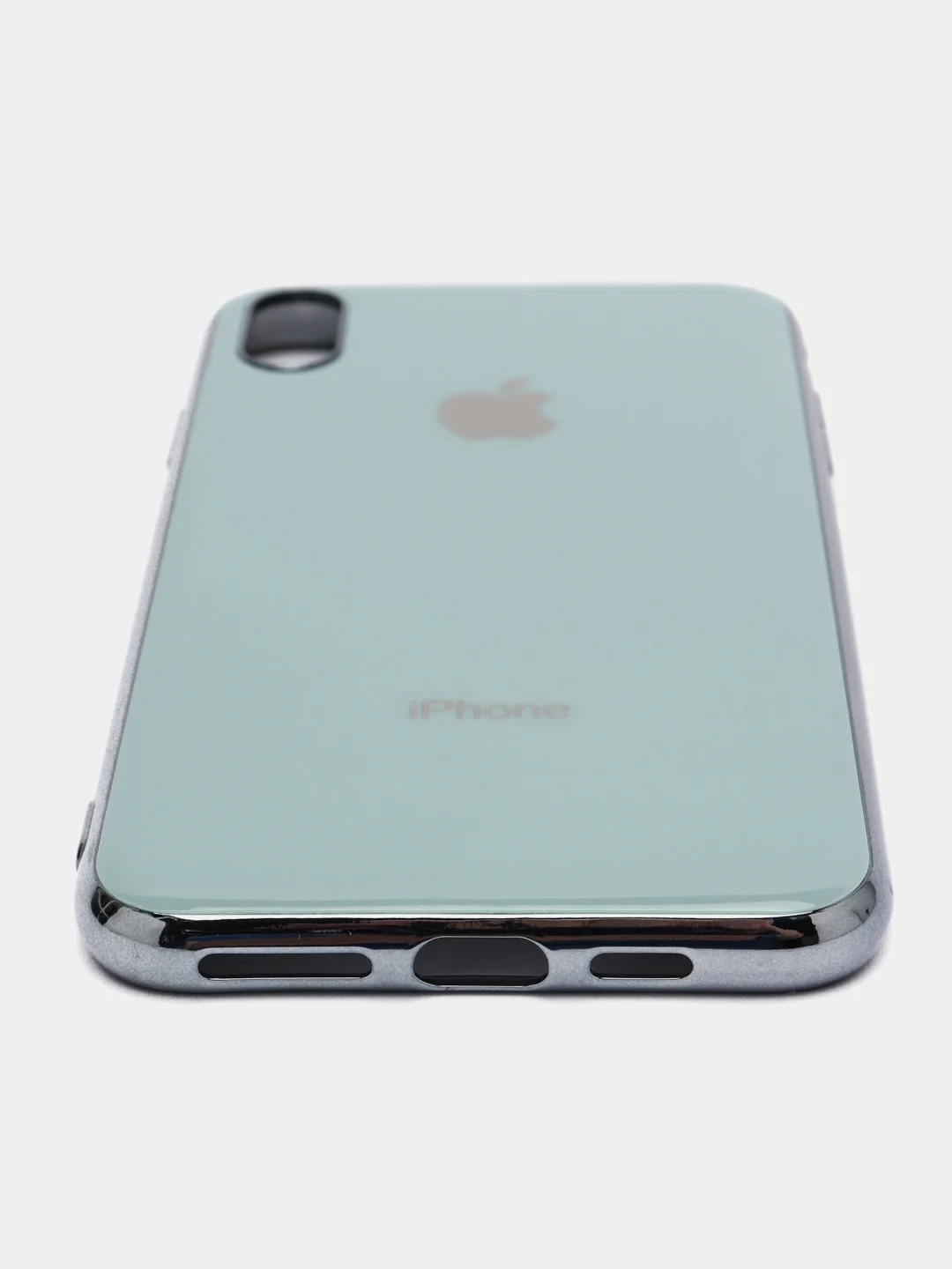 Ледяной чехол силиконовый для iPhone Xs Max, цветной, с глянцевой рамкой и логотипом