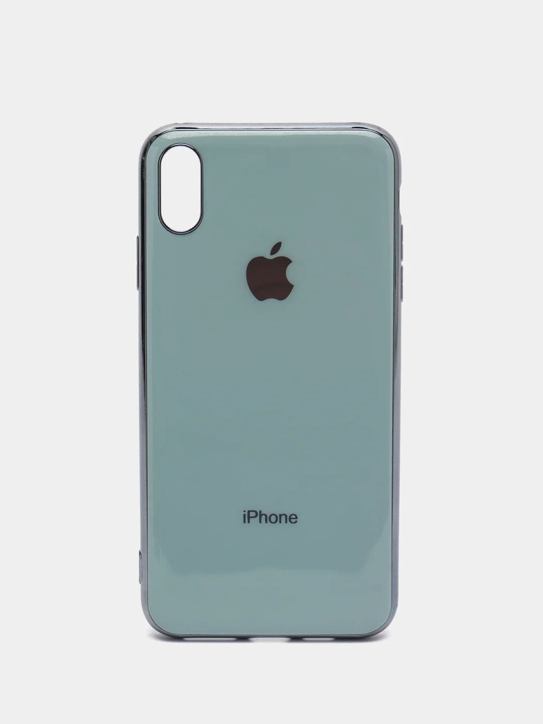 Ледяной чехол силиконовый для iPhone Xs Max, цветной, с глянцевой рамкой и логотипом
