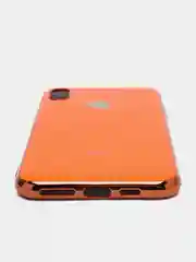 Оранжевый чехол силиконовый для iPhone Xs Max, цветной, с глянцевой рамкой и логотипом