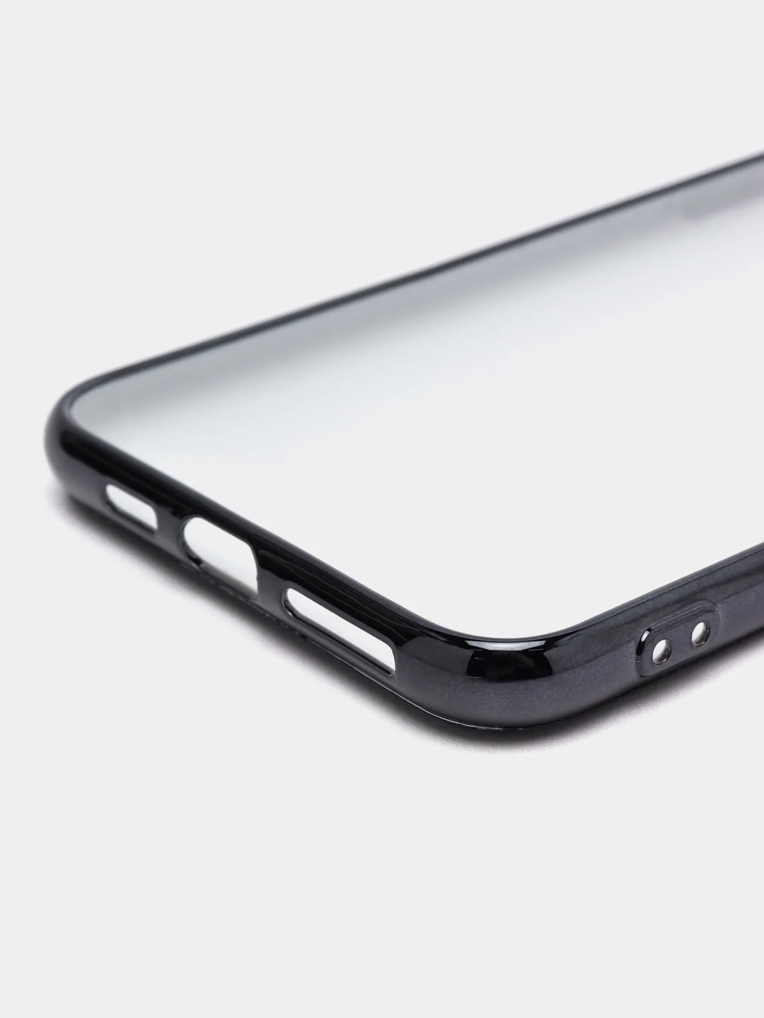 Черный чехол силиконовый для iPhone Xs Max, цветной, с глянцевой рамкой и логотипом