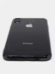 Черный чехол силиконовый для iPhone Xs Max, цветной, с глянцевой рамкой и логотипом
