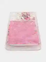 Лавандовый чехол Realme C3 / 5 / 6i силиконовый переливающийся жидкий с блестками и защитой камеры