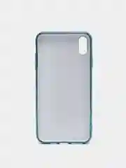 Голубой чехол силиконовый для iPhone Xs Max, цветной, с глянцевой рамкой и логотипом