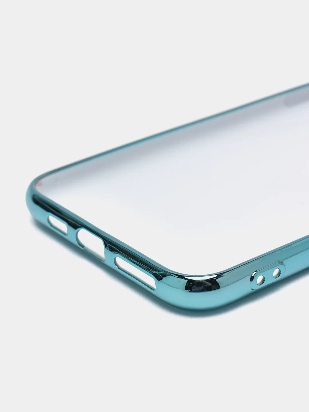 Голубой чехол силиконовый для iPhone Xs Max, цветной, с глянцевой рамкой и логотипом