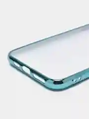 Голубой чехол силиконовый для iPhone Xs Max, цветной, с глянцевой рамкой и логотипом