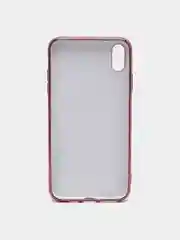 Фуксия чехол силиконовый для iPhone Xs Max, цветной, с глянцевой рамкой и логотипом