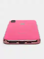Фуксия чехол силиконовый для iPhone Xs Max, цветной, с глянцевой рамкой и логотипом