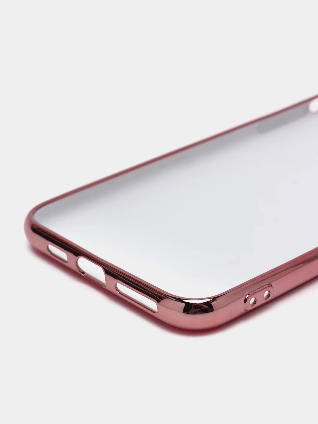 Фуксия чехол силиконовый для iPhone Xs Max, цветной, с глянцевой рамкой и логотипом