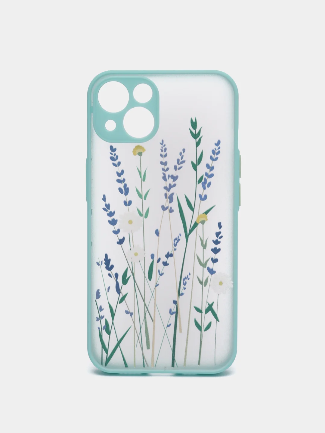Голубой чехол на Айфон (iPhone) 11, XR, 7, 8 Plus, SE, 12, 13, 14, 15 Pro Max, пластиковый